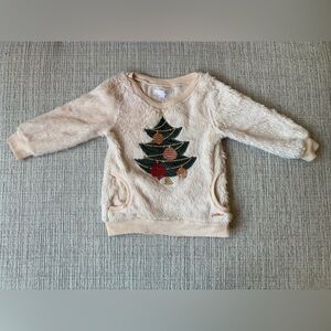 Tahari Cozy Cream Sweater with Christmas Tree - 24 months
